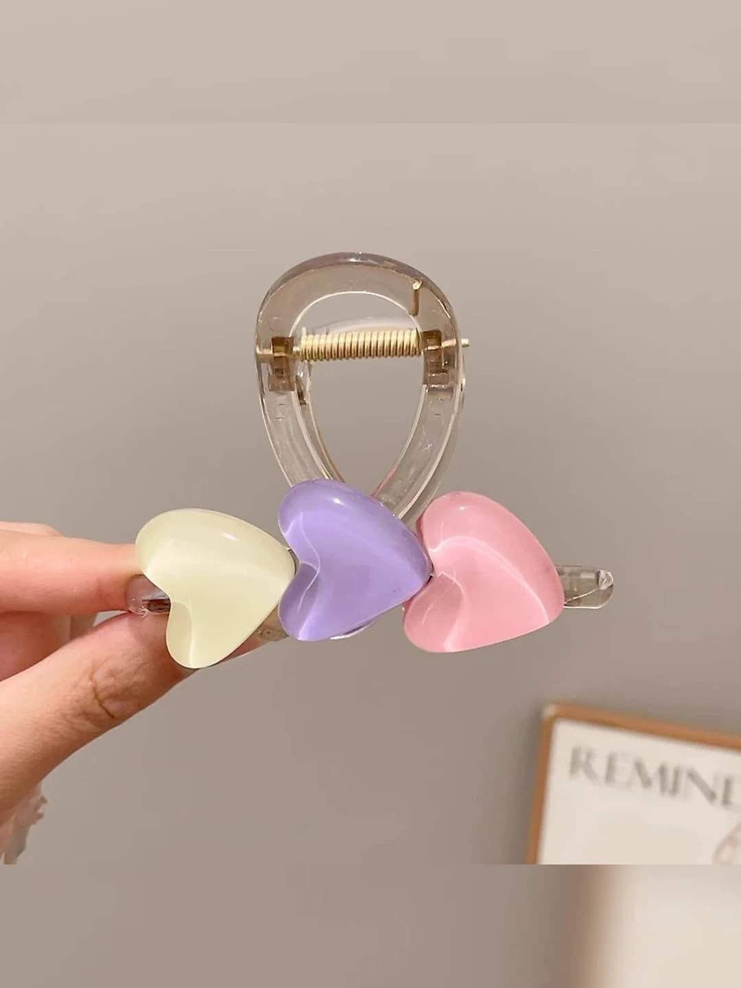 Heart candy color clip 8 cm