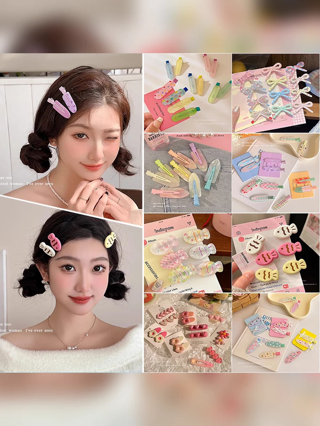 Women's hair clips: alloy, electroplated, duckbill style, fresh and sweet cute bangs and side hair clips