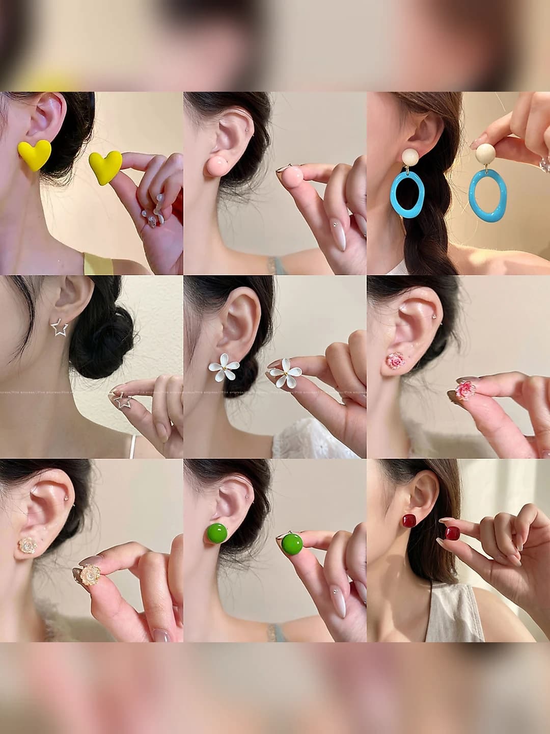 Women's geometric stud earrings, titanium alloy, light luxury style
