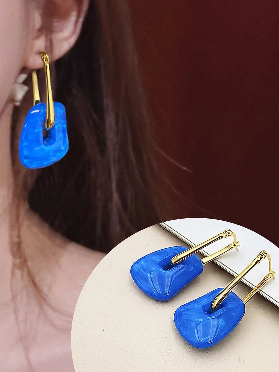 1# Blue acrylic earrings