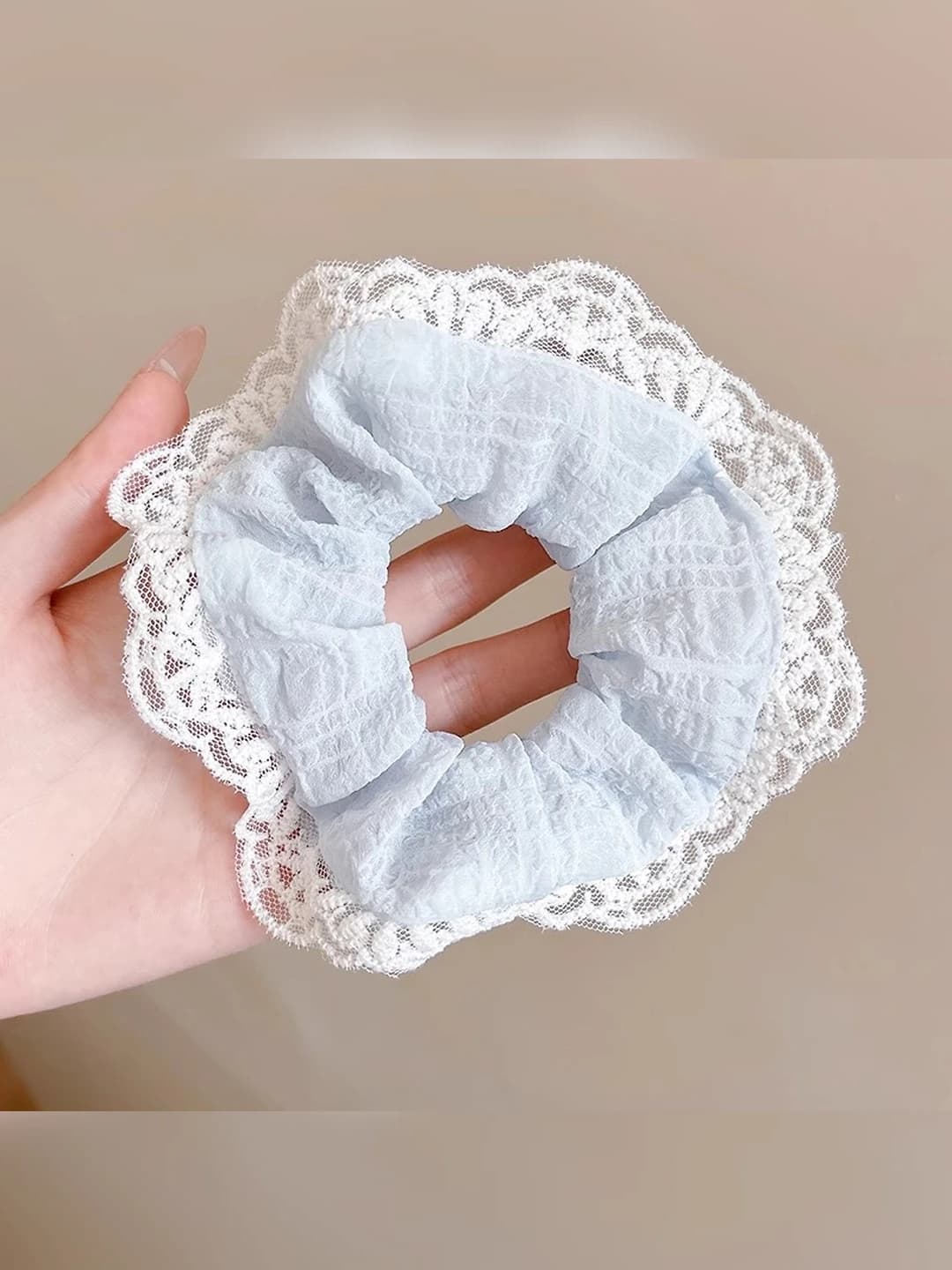 1# Lace blue hair tie