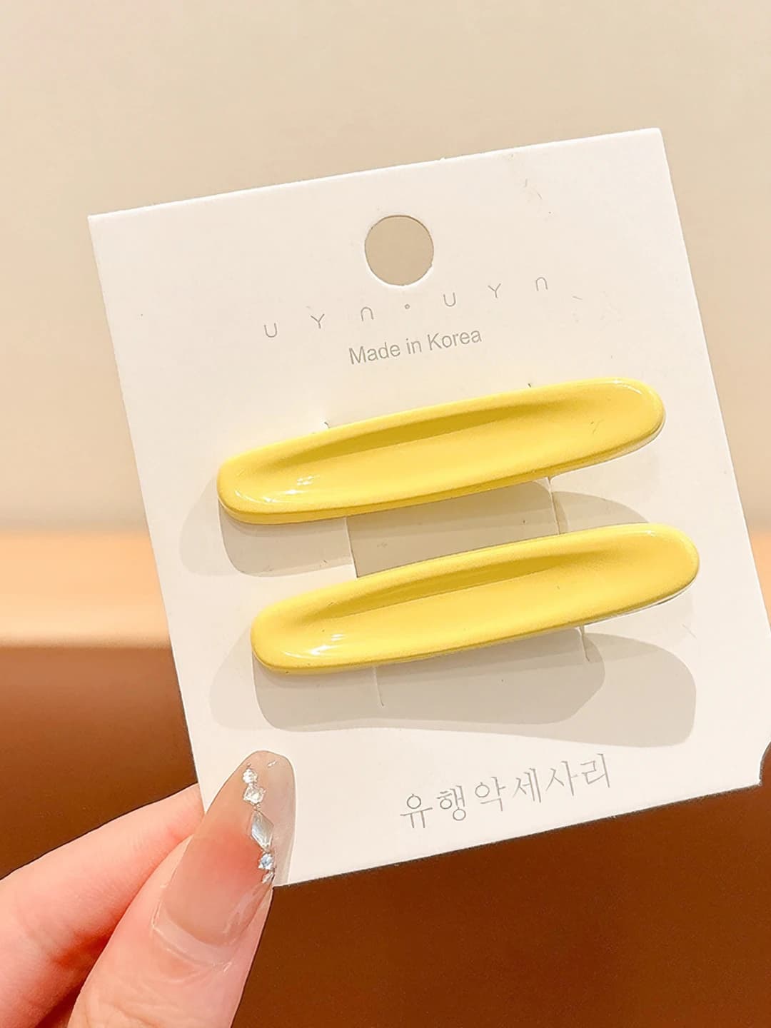 5# Цветной овальный цветочный зажим Жёлтый Пара ~5.2cm