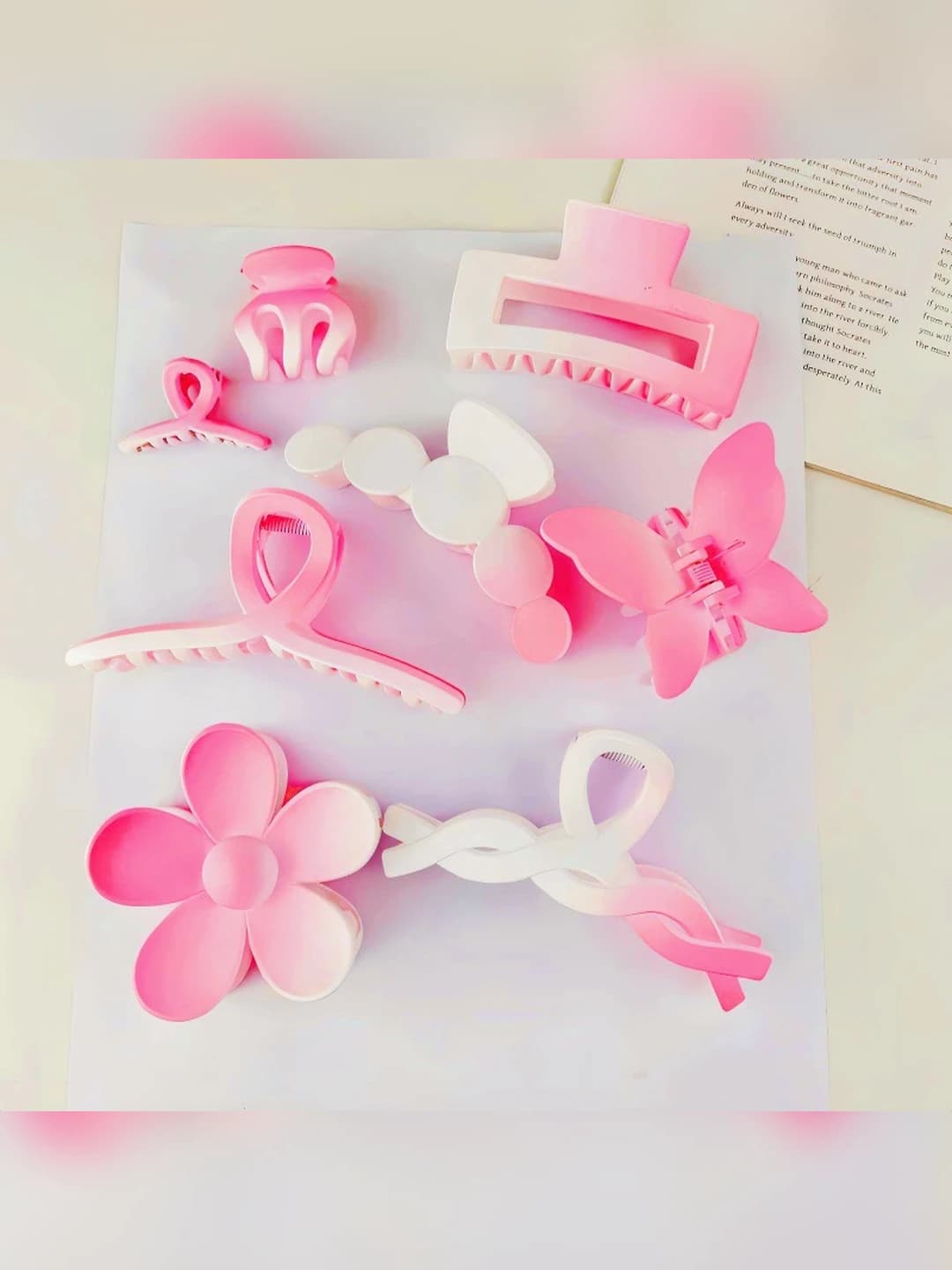 Gradient pink 8-set opp bag