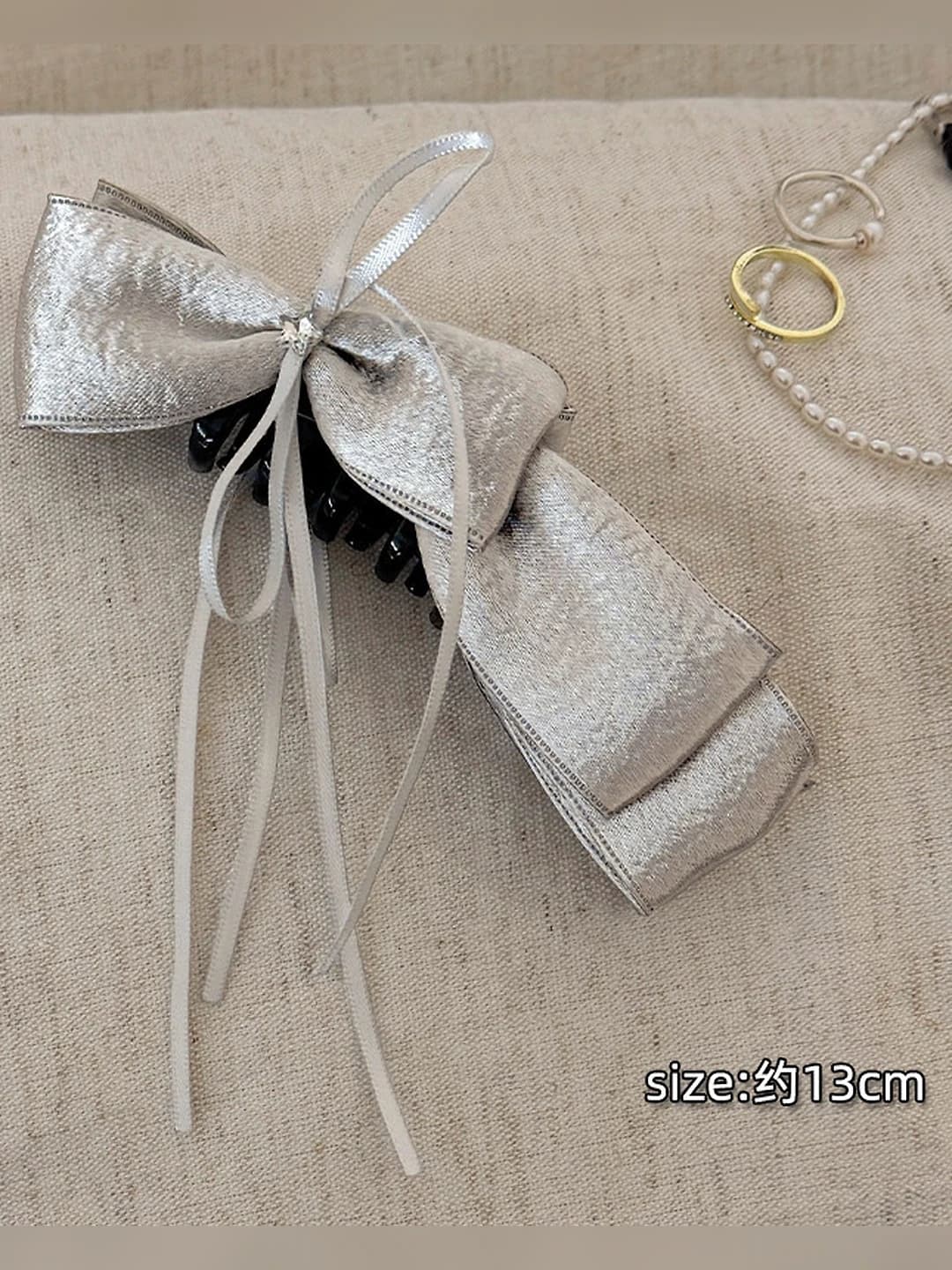 1# Silver banana clip, 13 cm