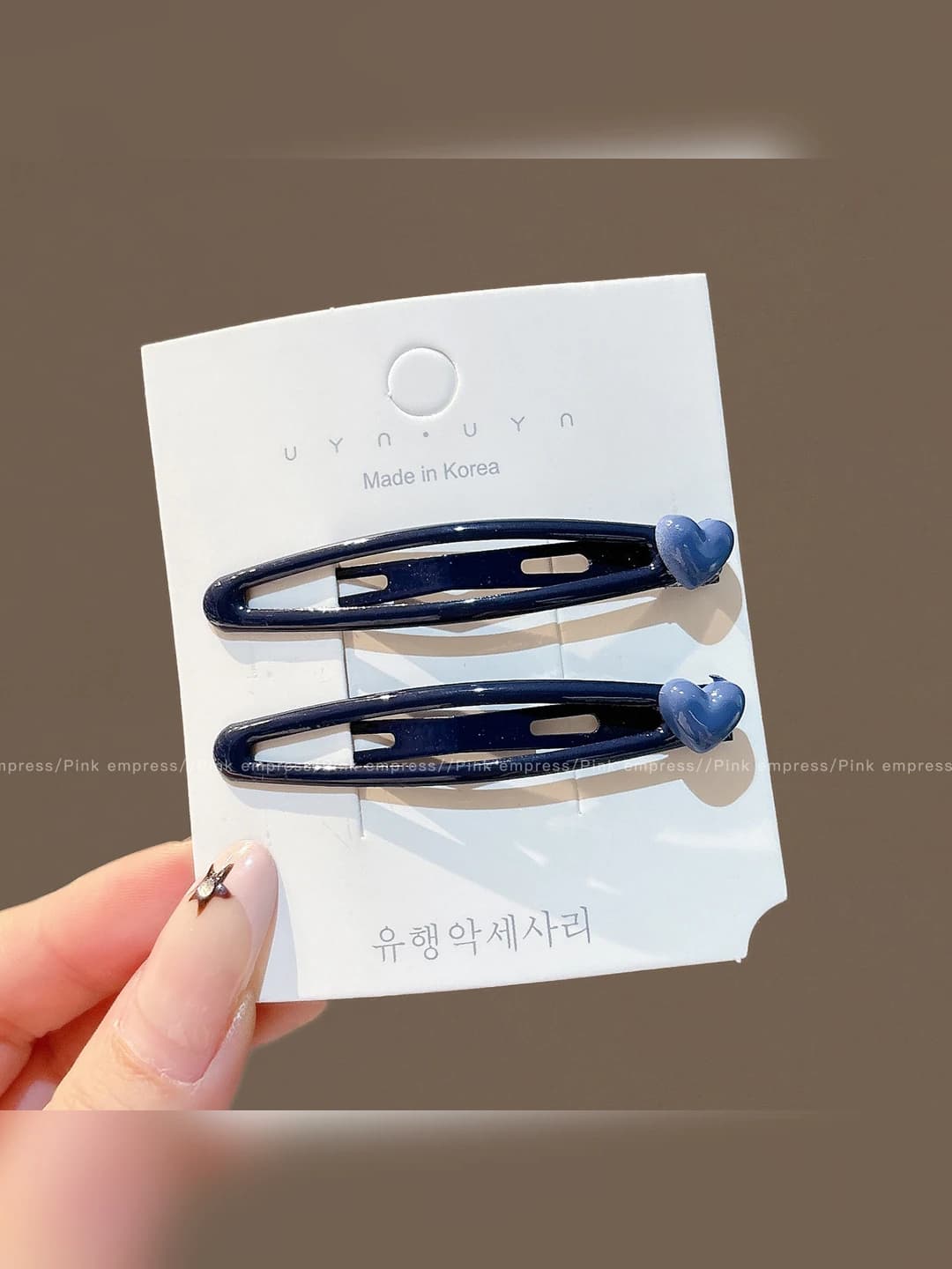 1# Blue heart, pair, ~6 cm
