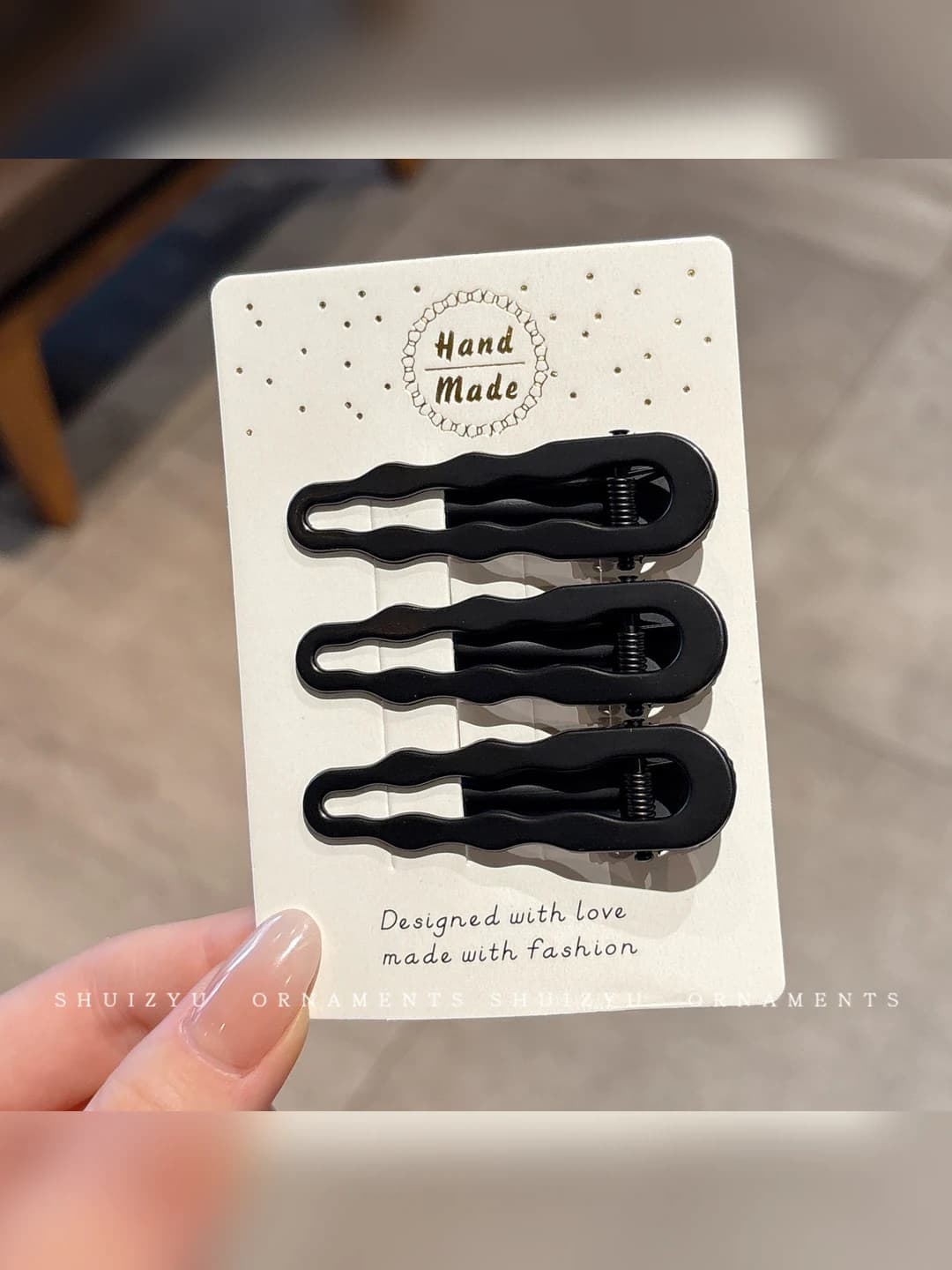 9# Wavy drop clip (3 pcs) 6 cm
