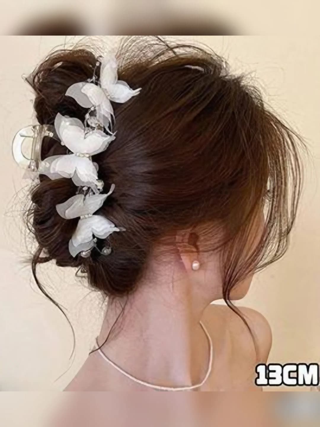 White butterfly clip 13 cm