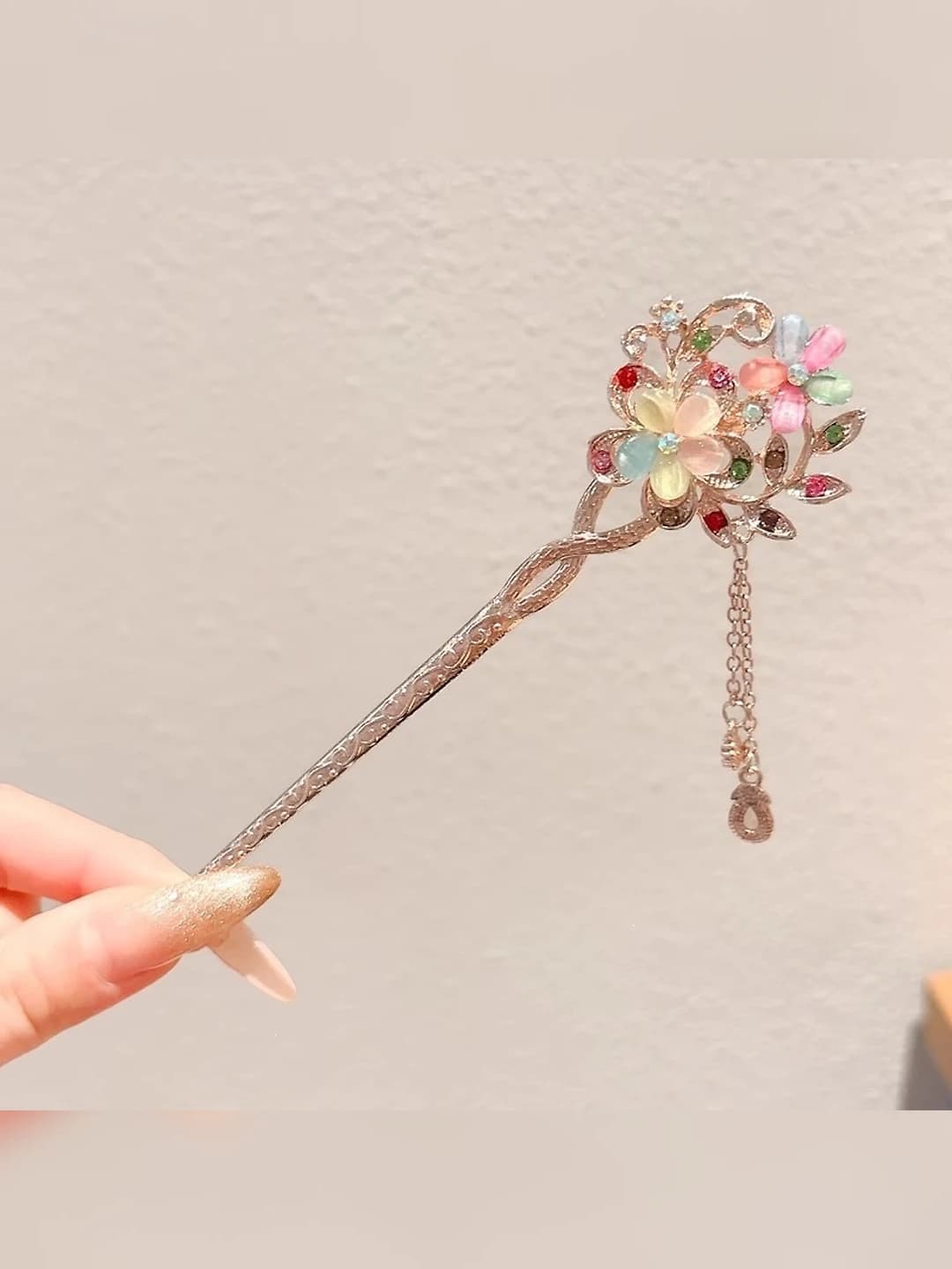 3# Multicolour flowers hairpin