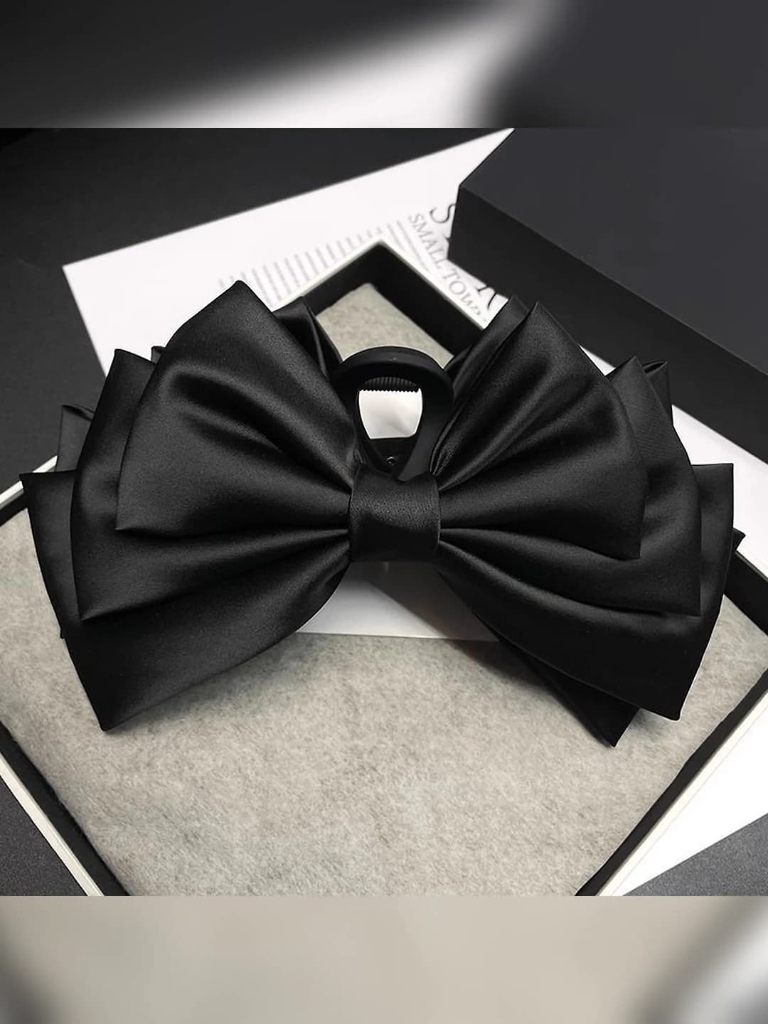 1# Black triple-layer bow 13 cm