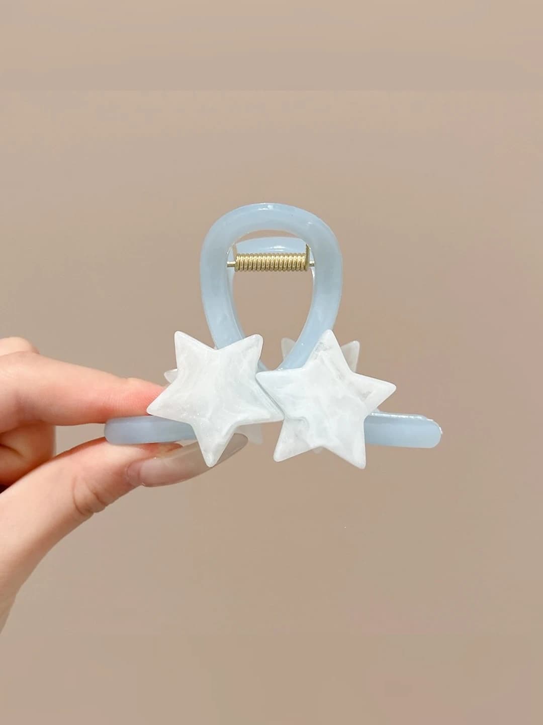 1# Blue bg white stars clip, 8 cm