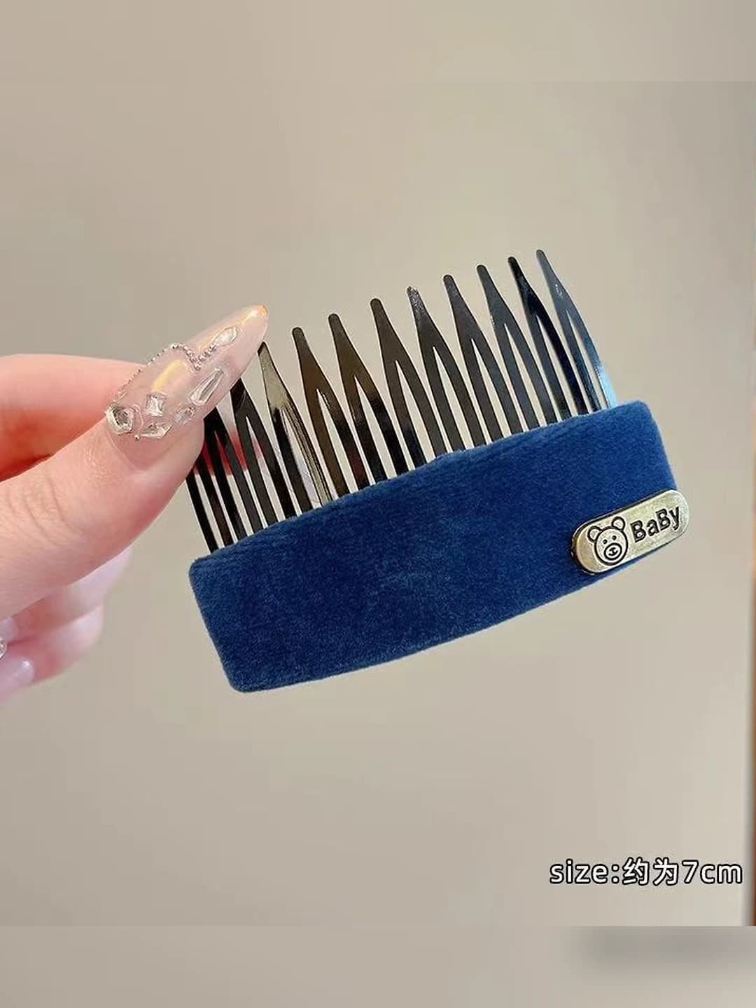 Blue floral hair comb