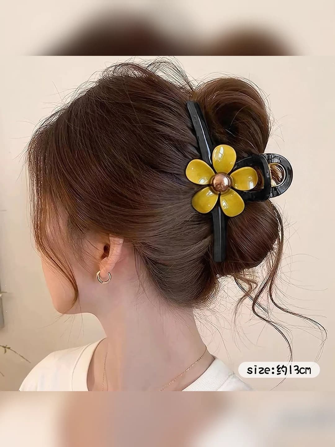 3# Retro black 5-petal flower clip (13 cm)