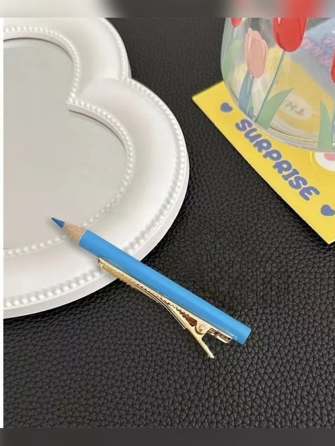 1# Teal 8.5 cm alloy base clip + pencil