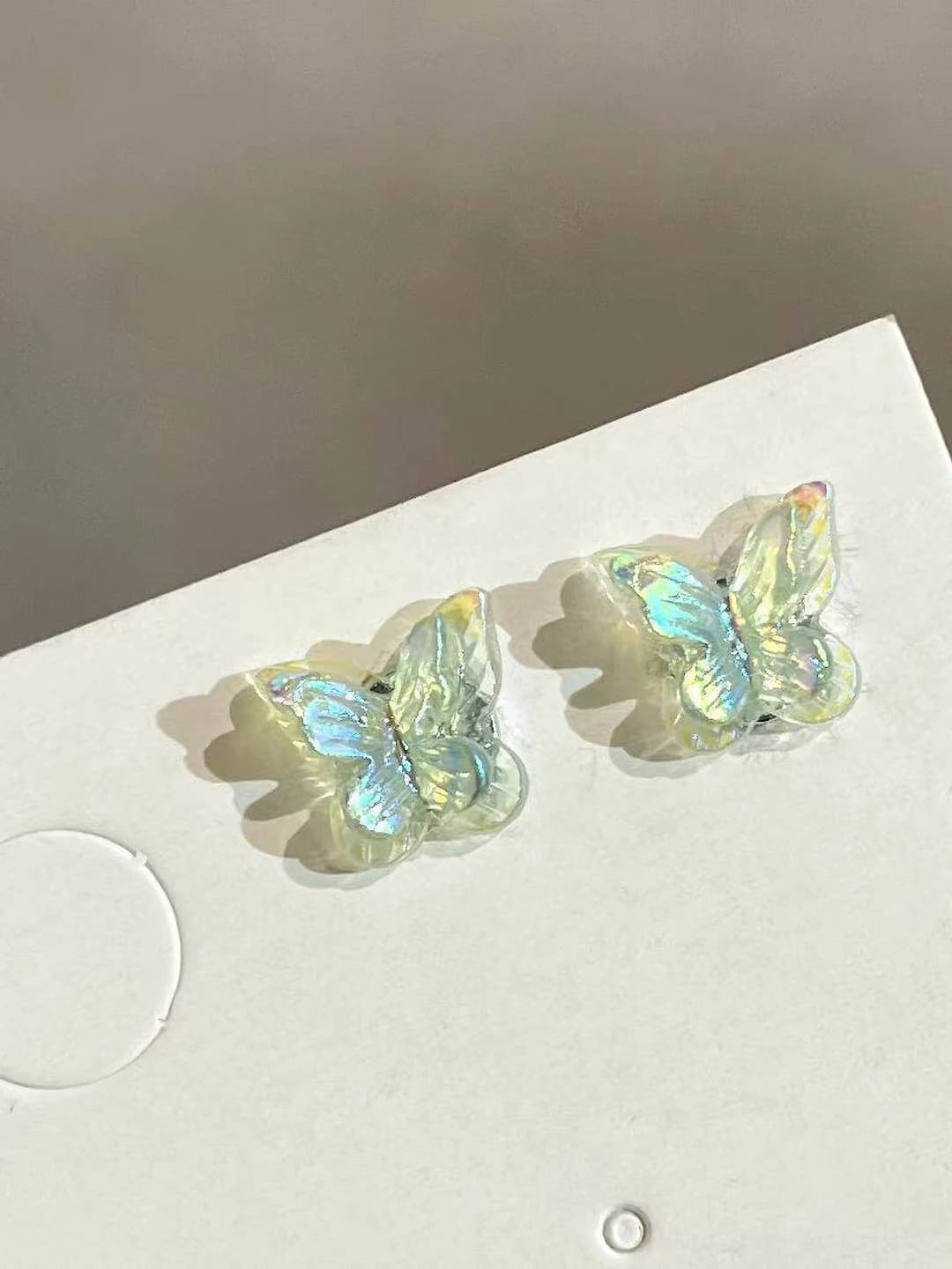 10# Green butterfly magnetic clips, pair
