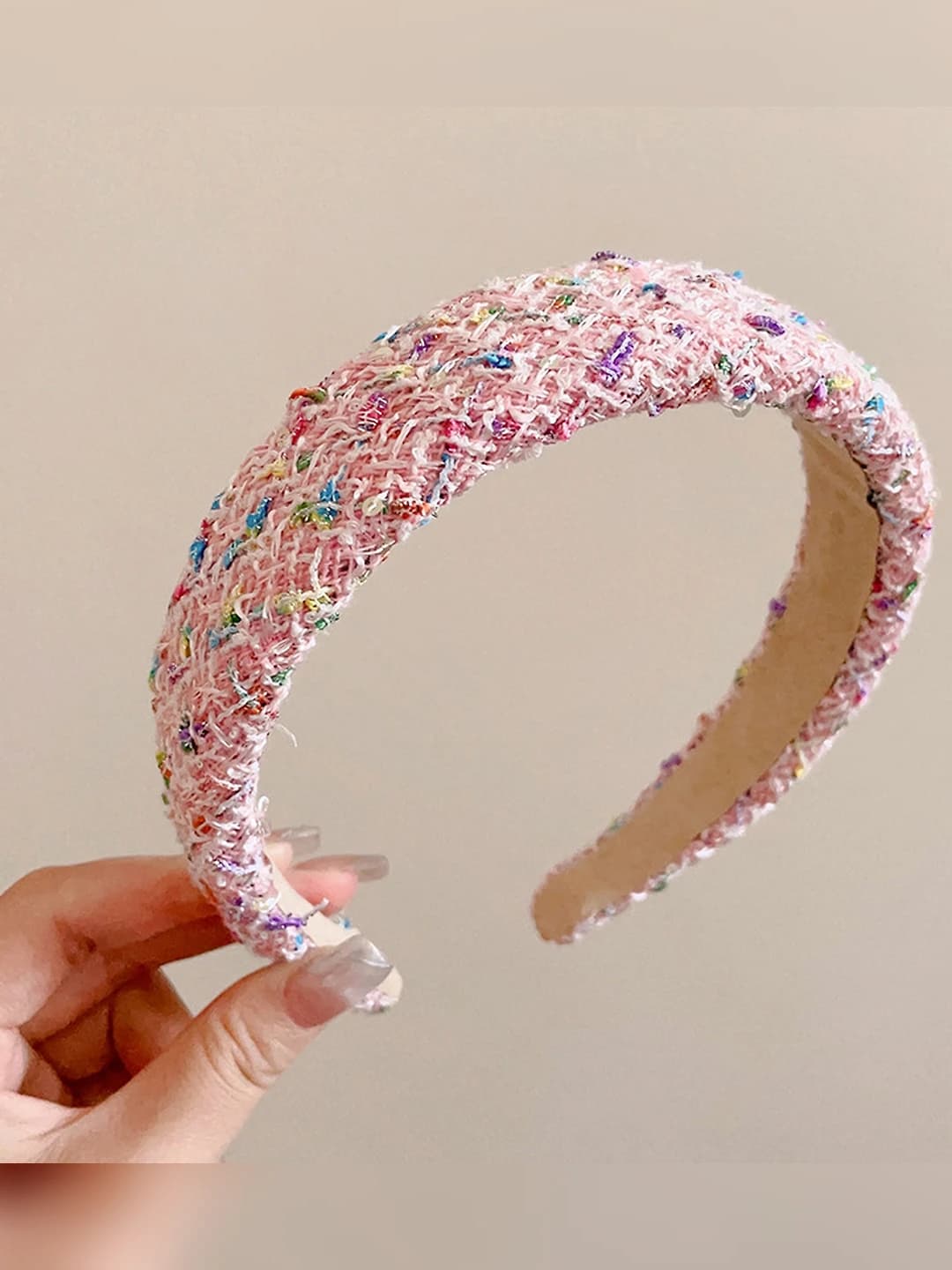 Pink sequin wide headband
