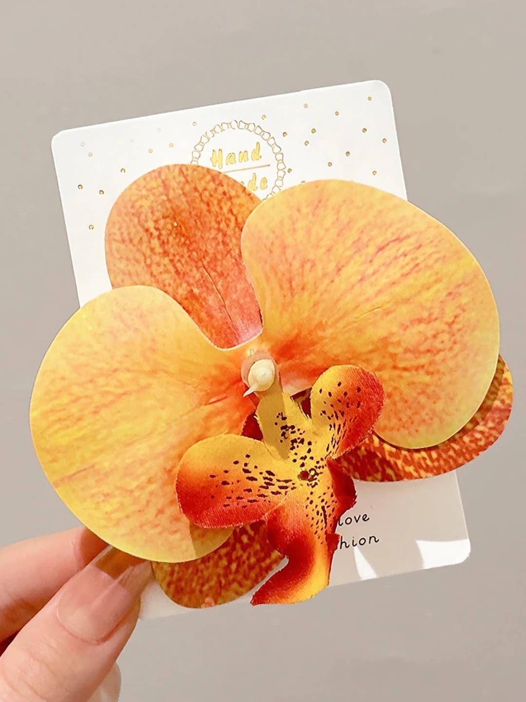 2# To'q sariq 3D phalaenopsis 9 sm