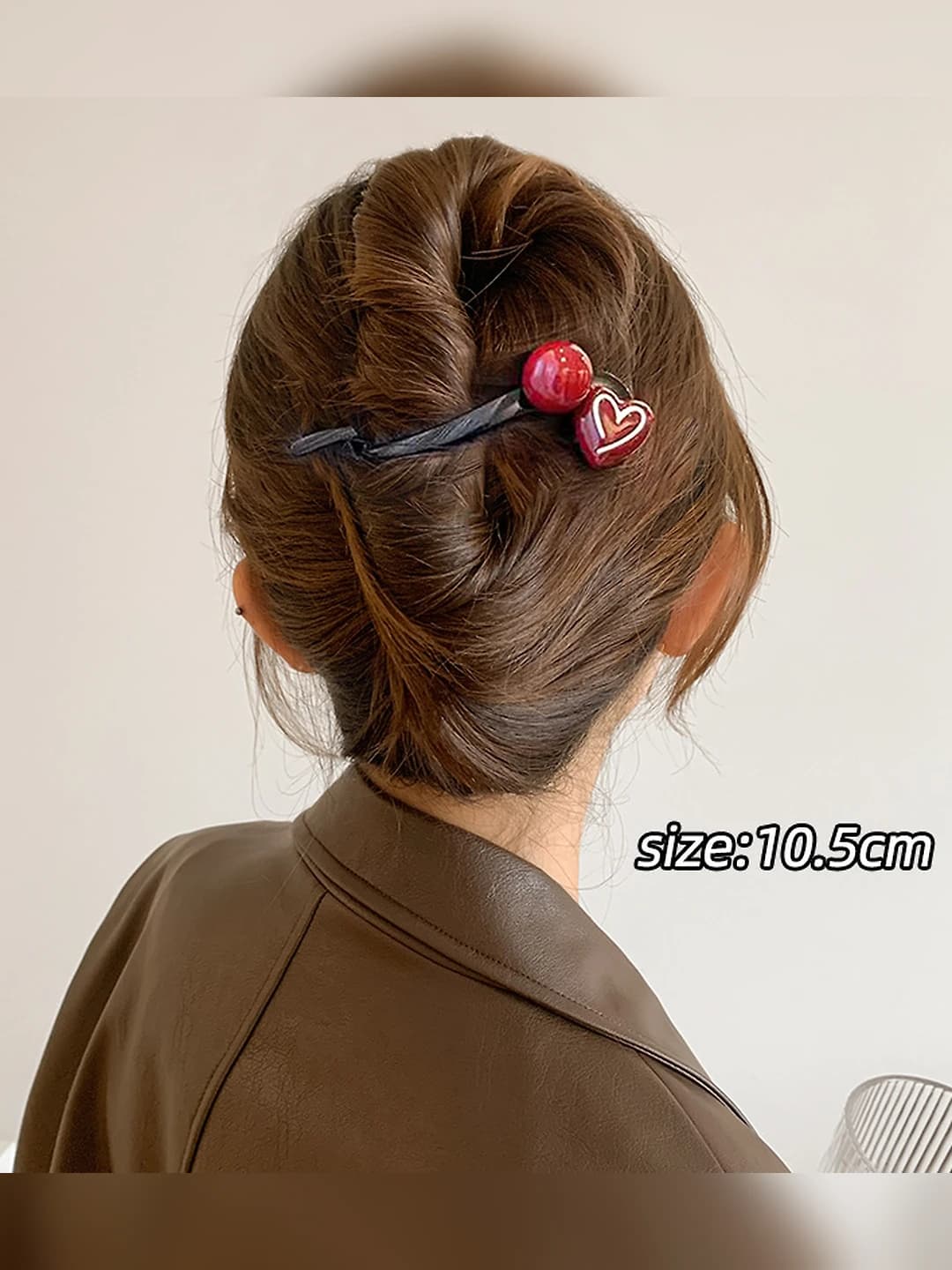 Wine red heart twist clip