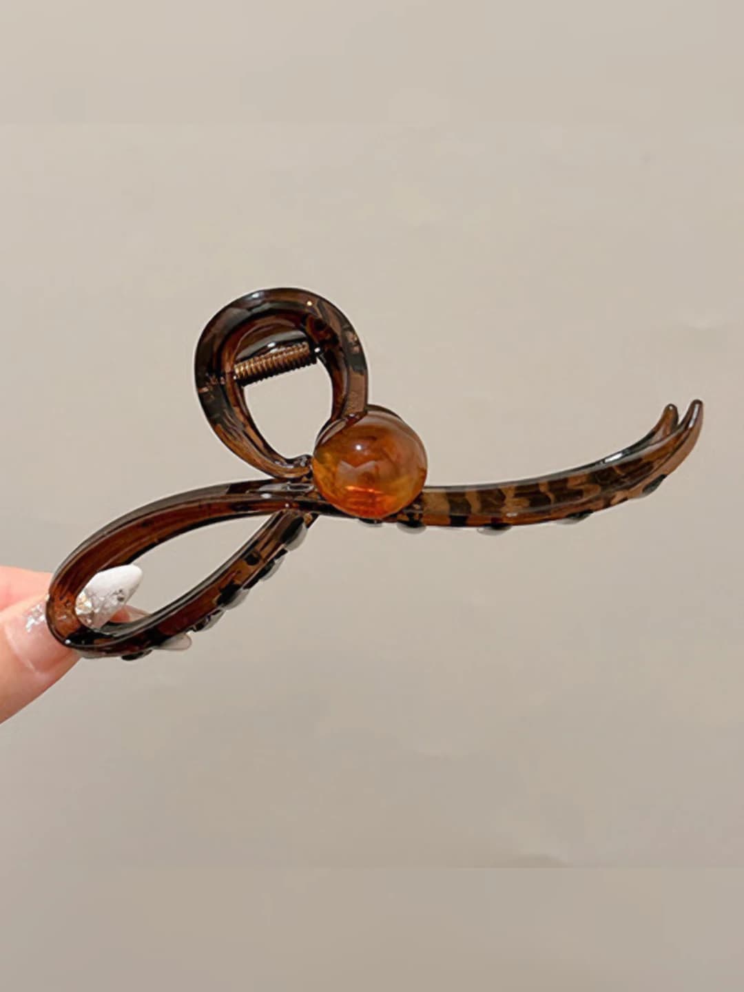4# [Карамельный жемчужный большой зажим 13cm