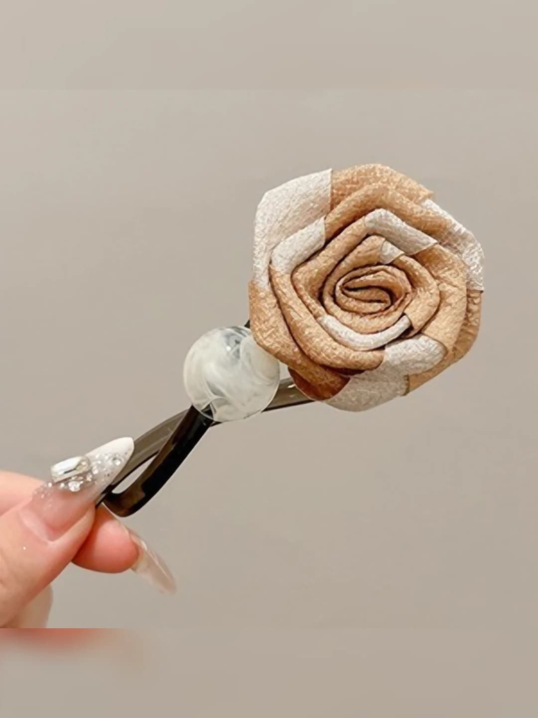 2# цвет молока~сухой розовый шарик закрученный зажим 10.5cm