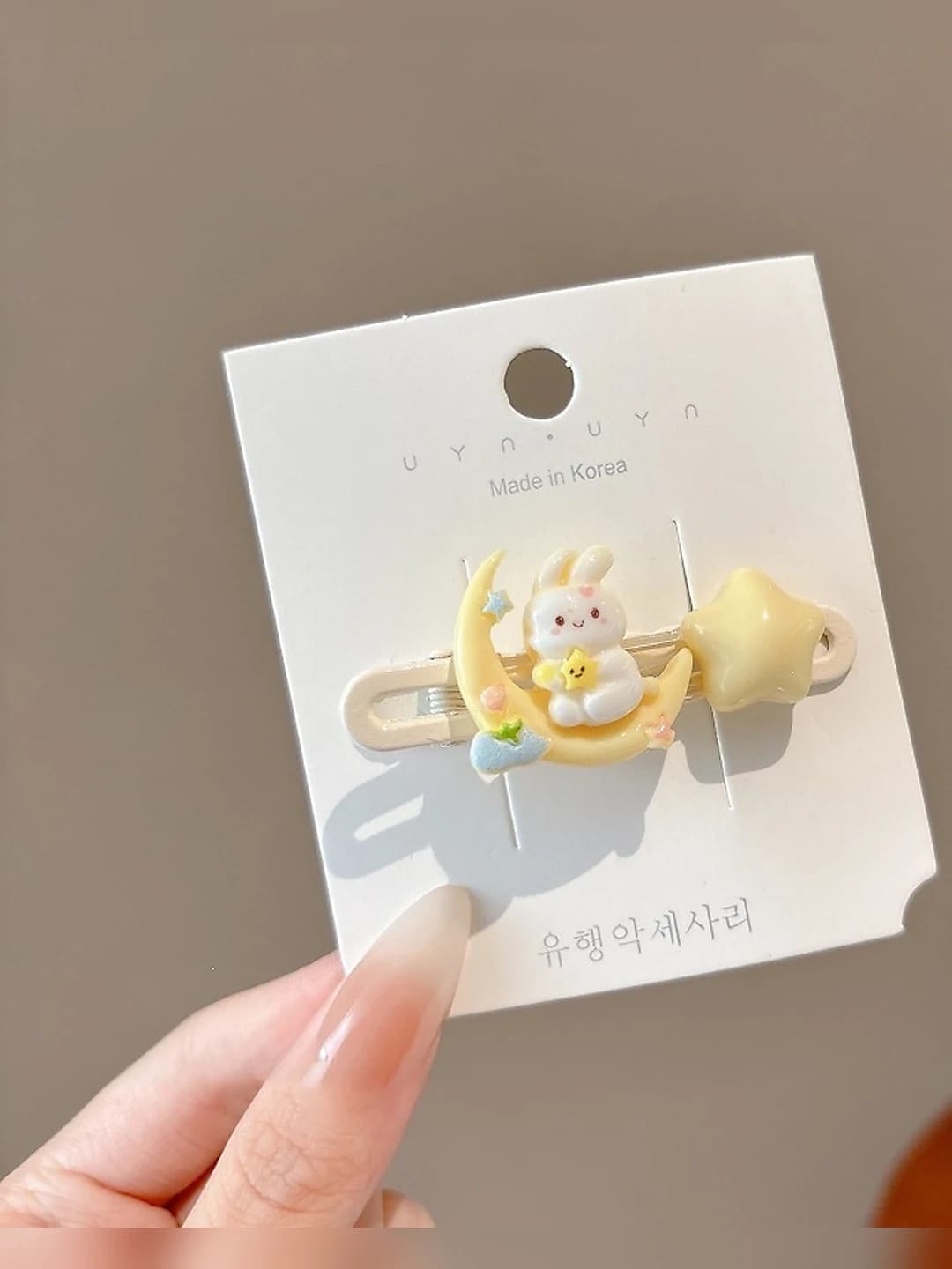 Moon bunny star hair clip, 5.8 cm
