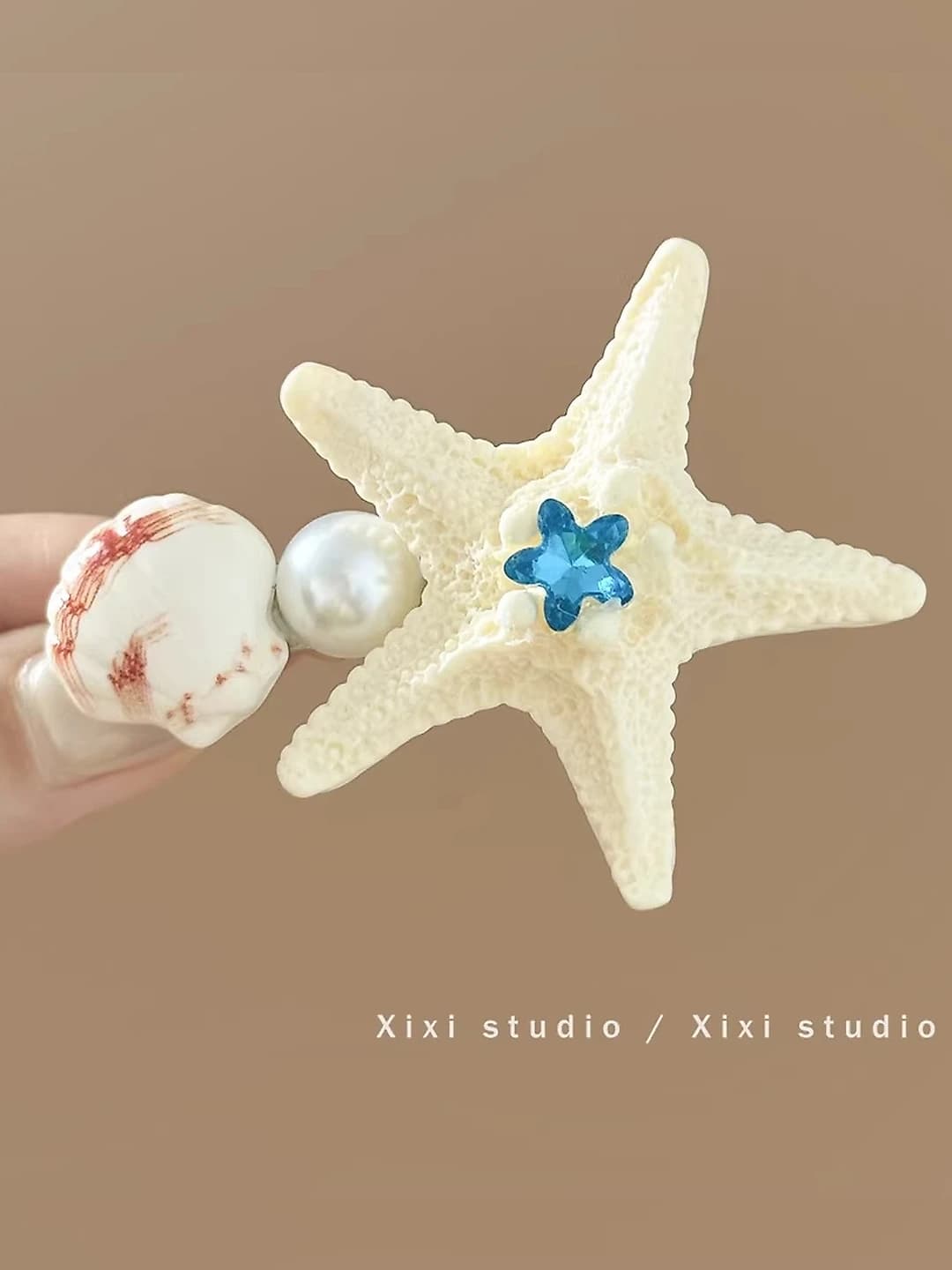 5# Off-white starfish, 5.5 cm