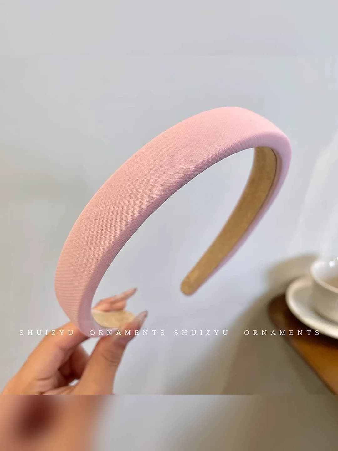 2# Light pink sponge headband