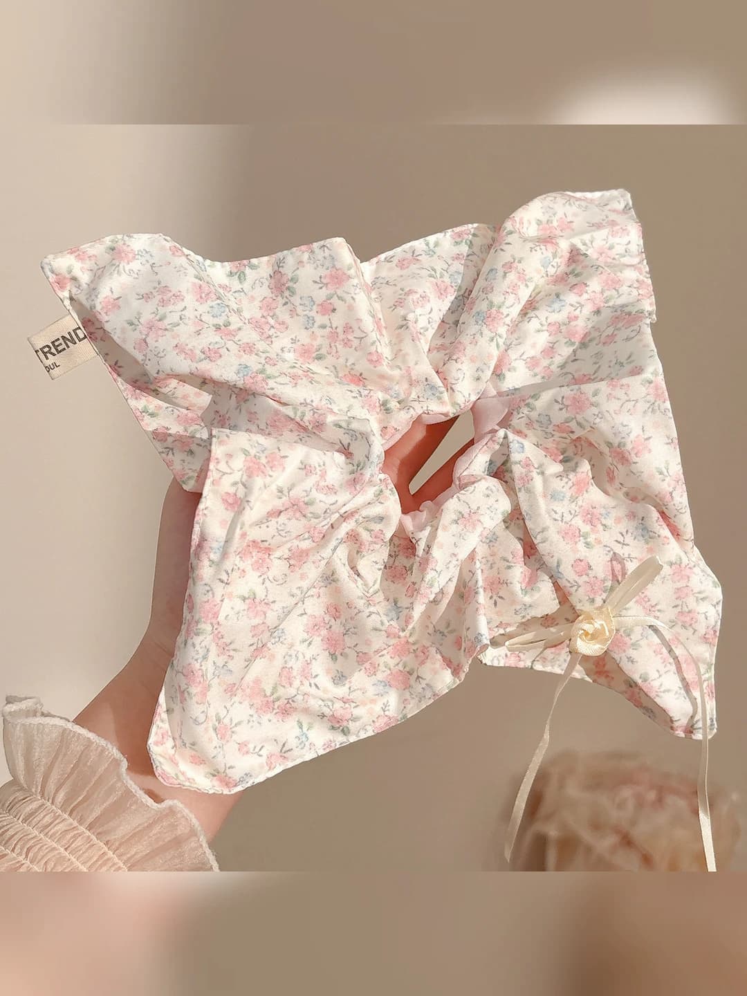 Pink-rose two-tone small scarf