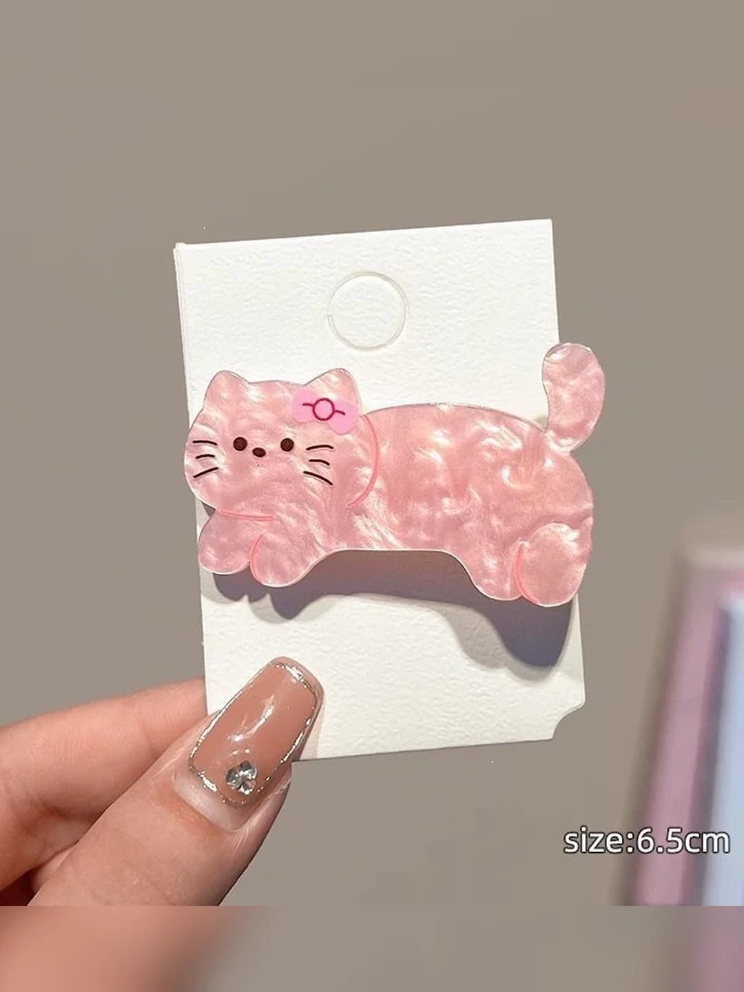 2# Розовый кот зажим
