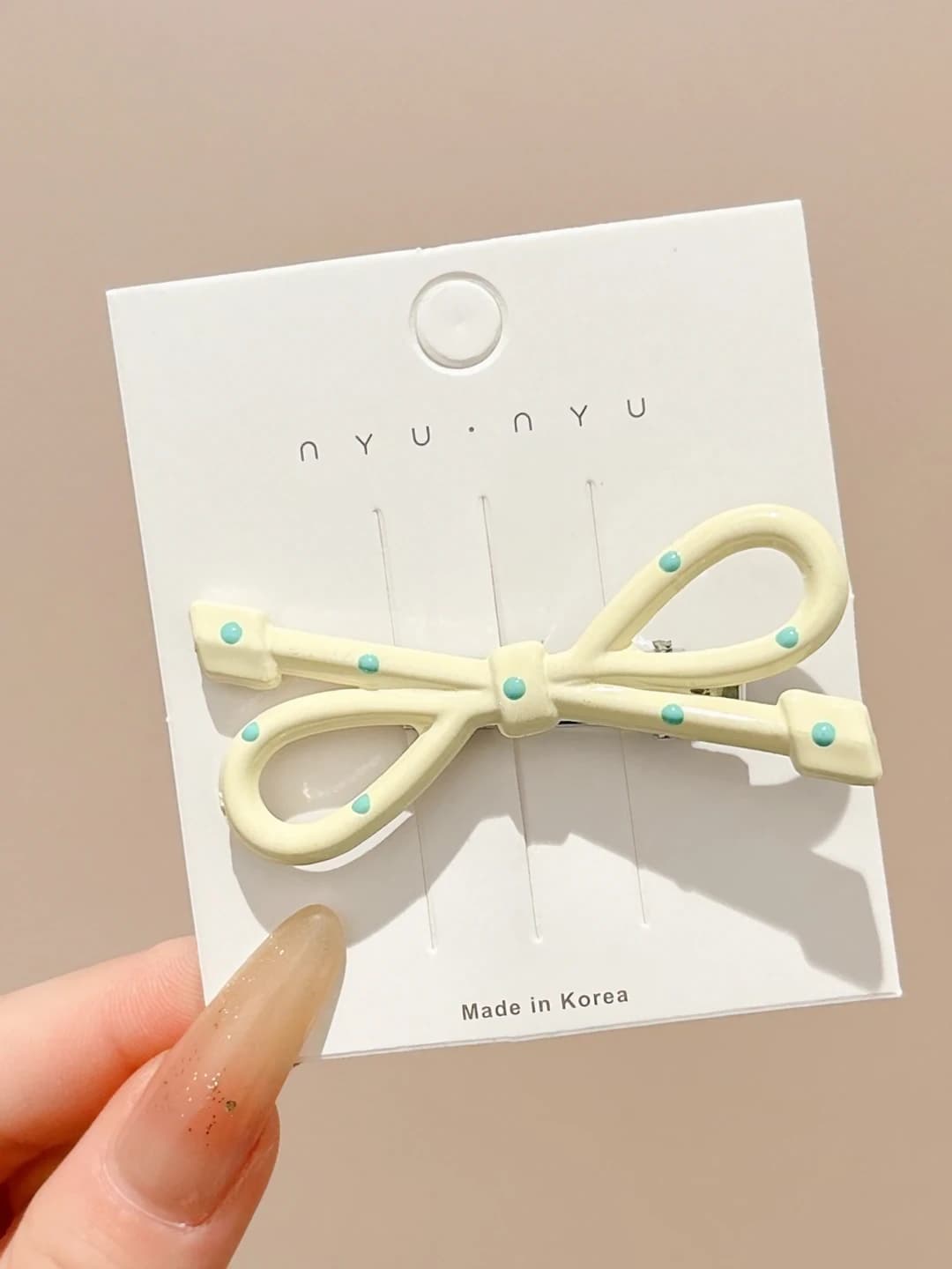 2# Beige bow, ~6 cm