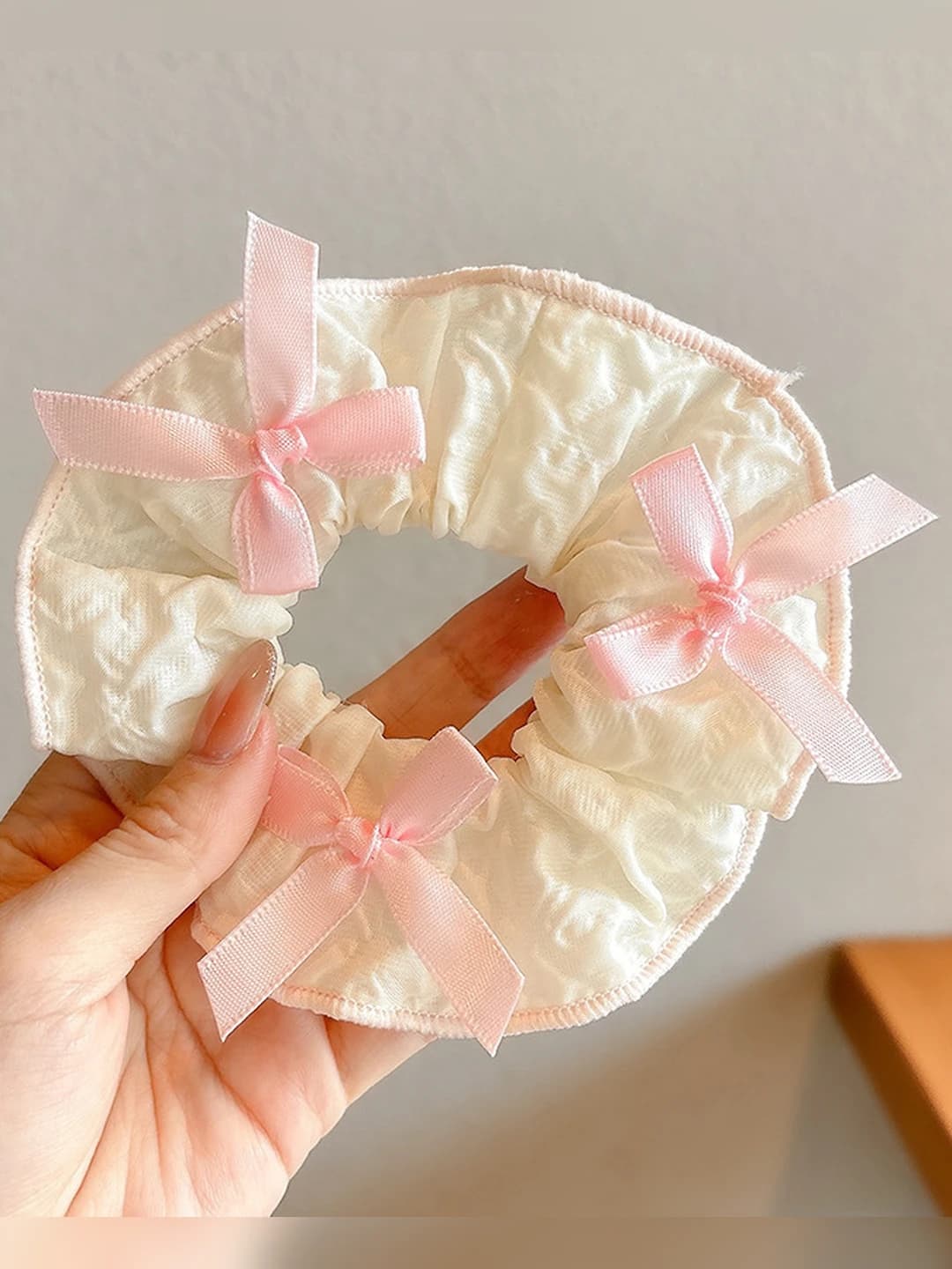 Pink, bow, 11 cm