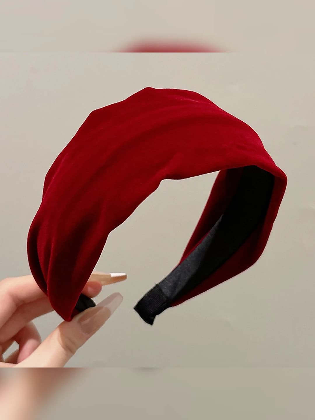 2# Red velvet headband