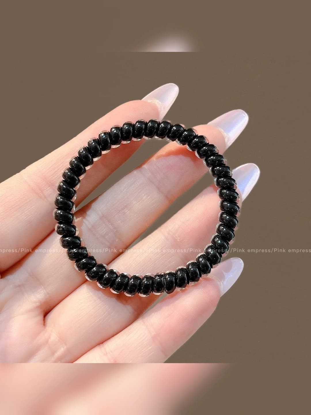 Black phone scrunchie, 4.5 cm