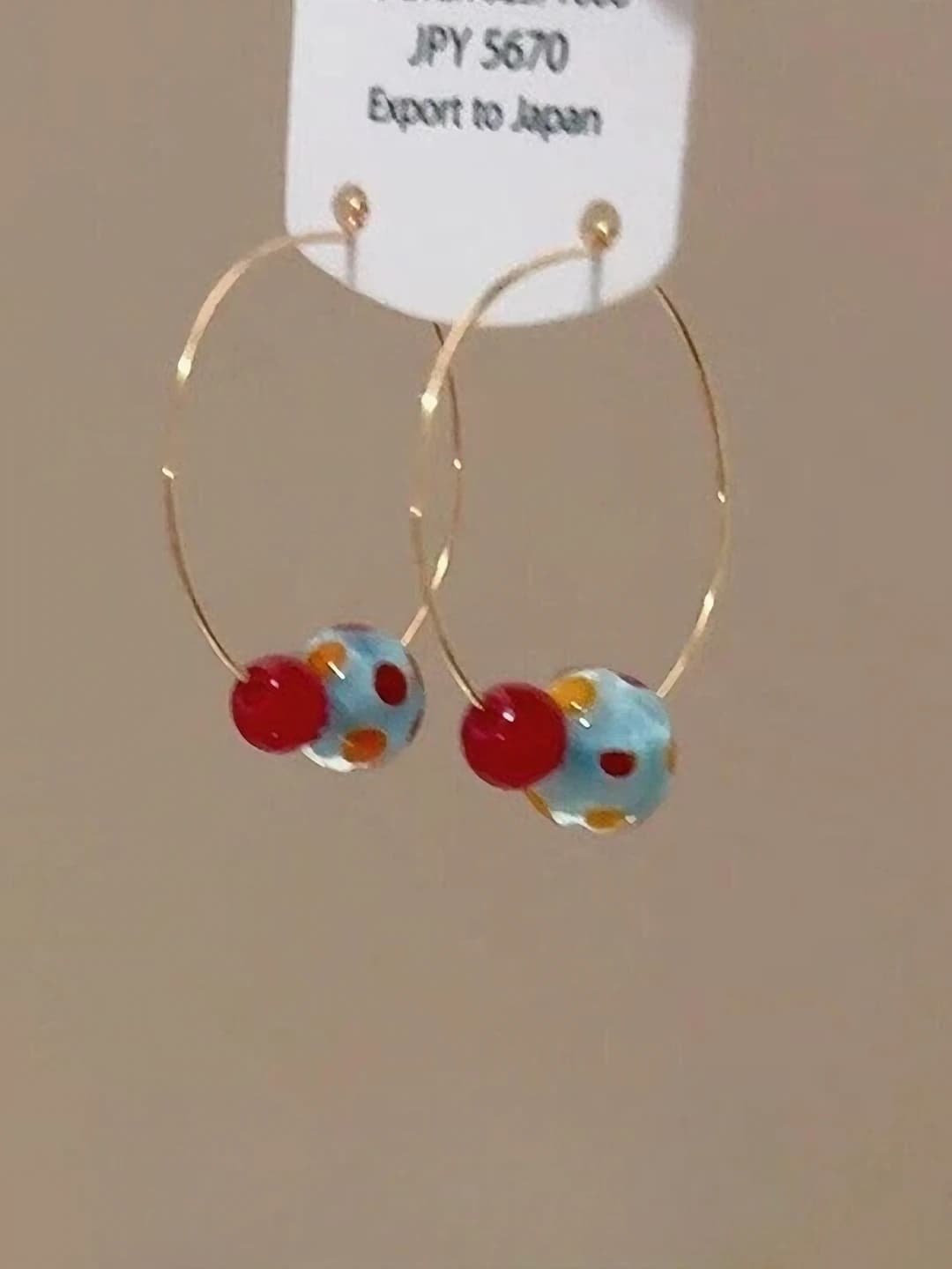 1# polka dot contrast hoop 1 pair