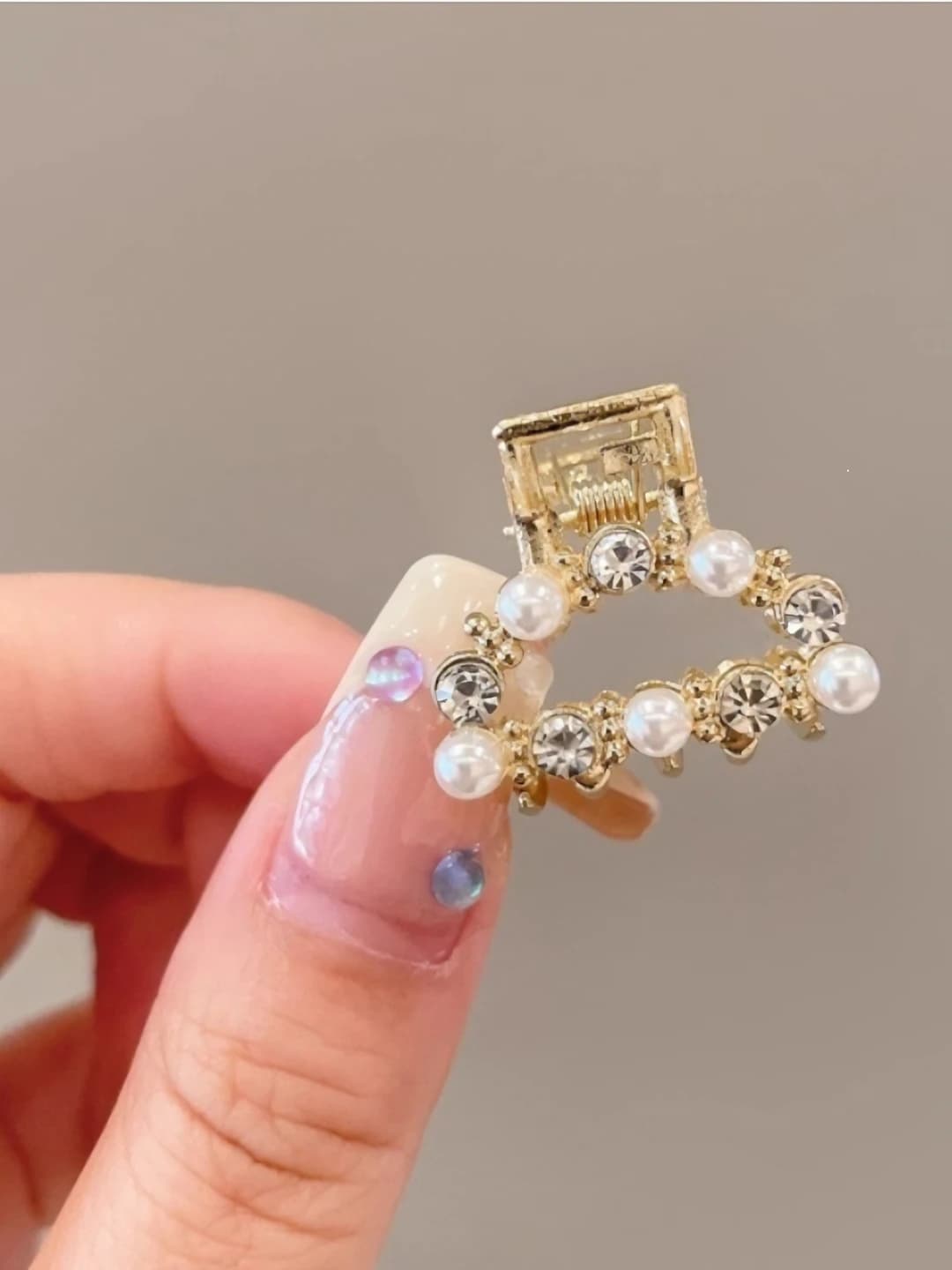 3# D-shaped pearl + diamond, 3 cm
