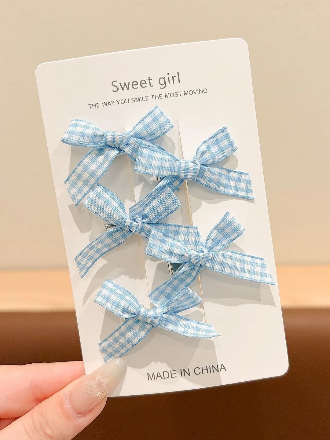 3# Blue plaid, 4 cm, fabric + alloy