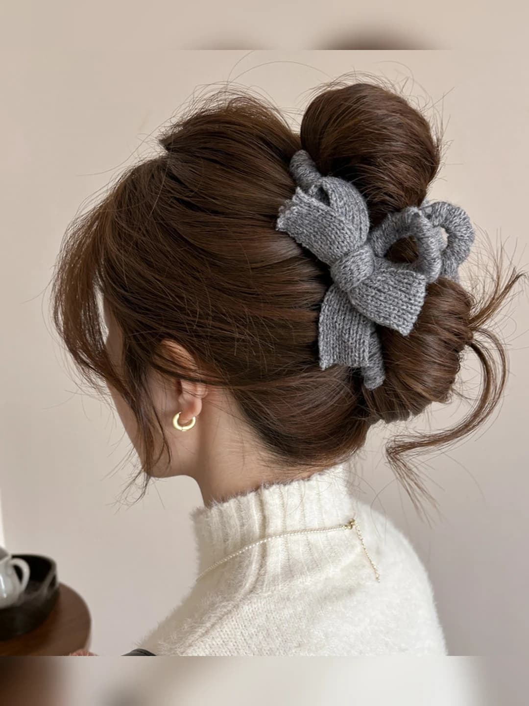1# Grey bow 13 cm