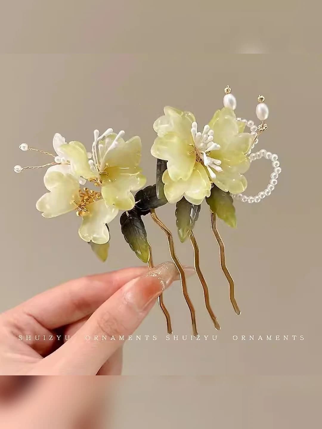 Teal U-shaped hair pin