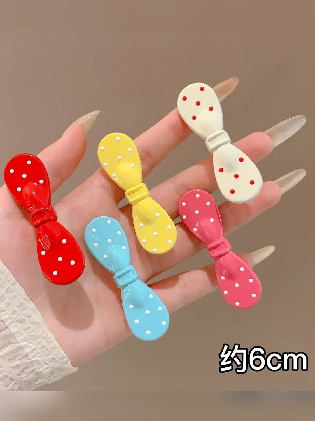 2# Multicolour bow, 5 pcs