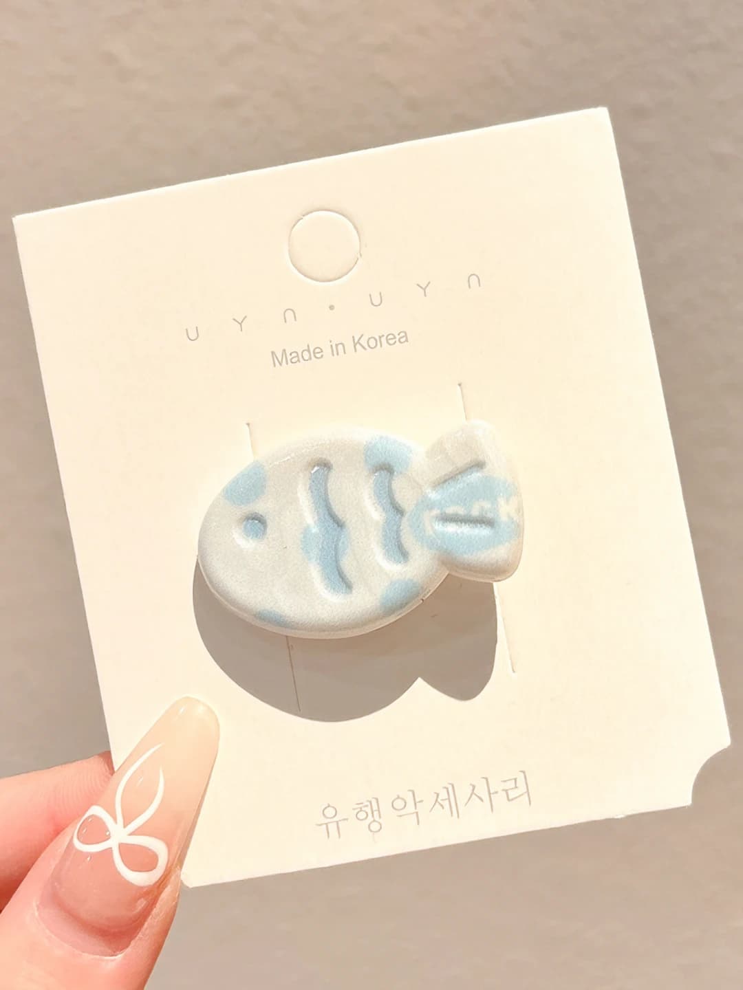 Blue fish hair clip