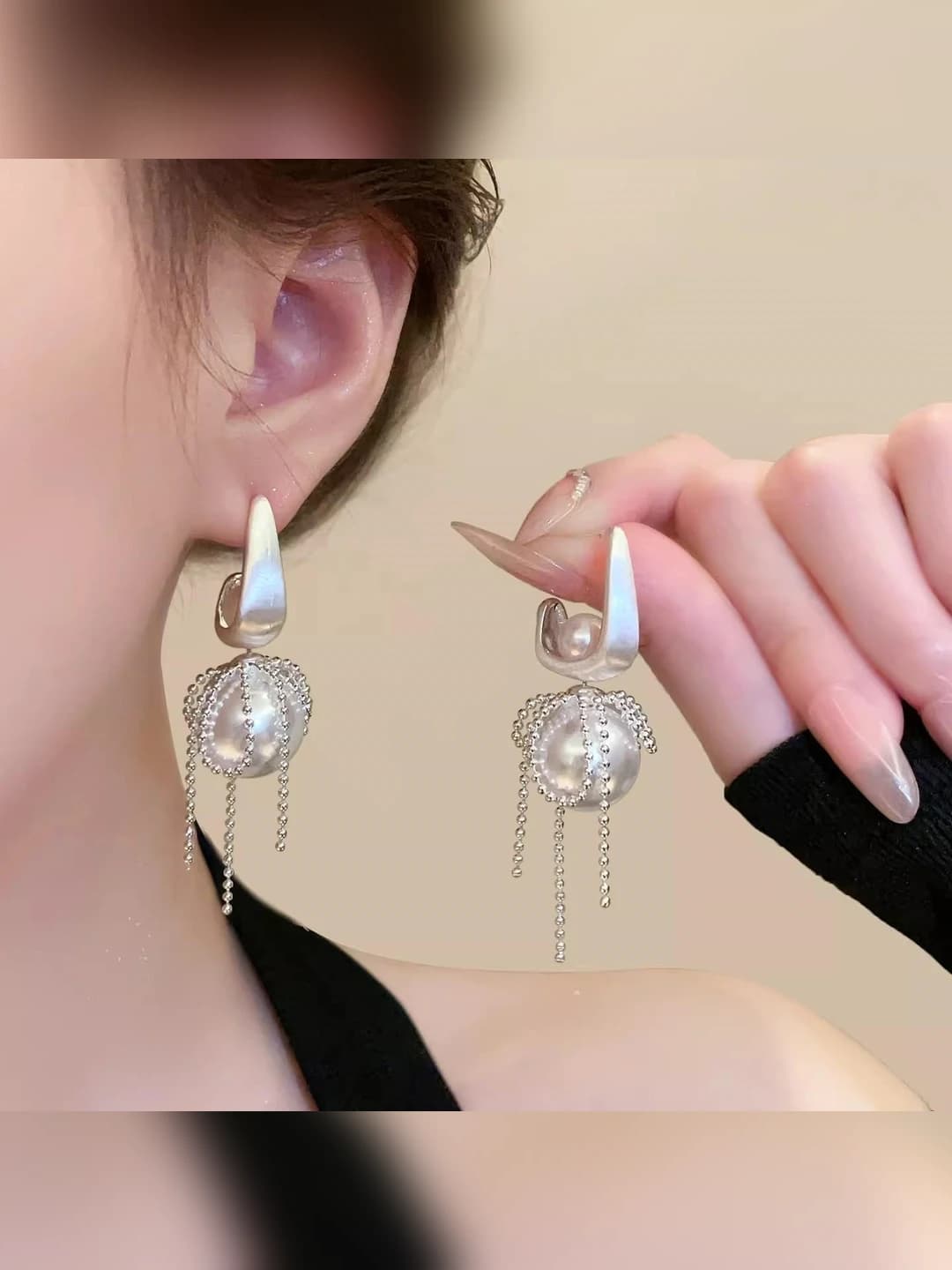 1# ES-0256 Pearl multi-style earrings