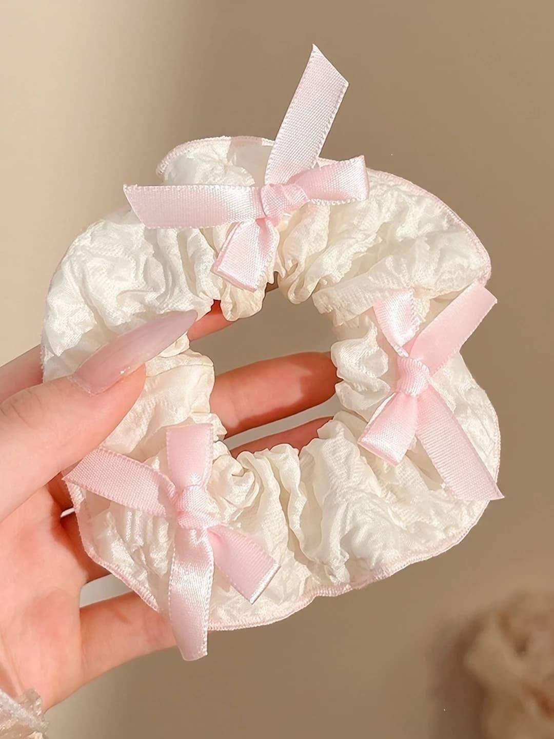Pink, bow, 11 cm