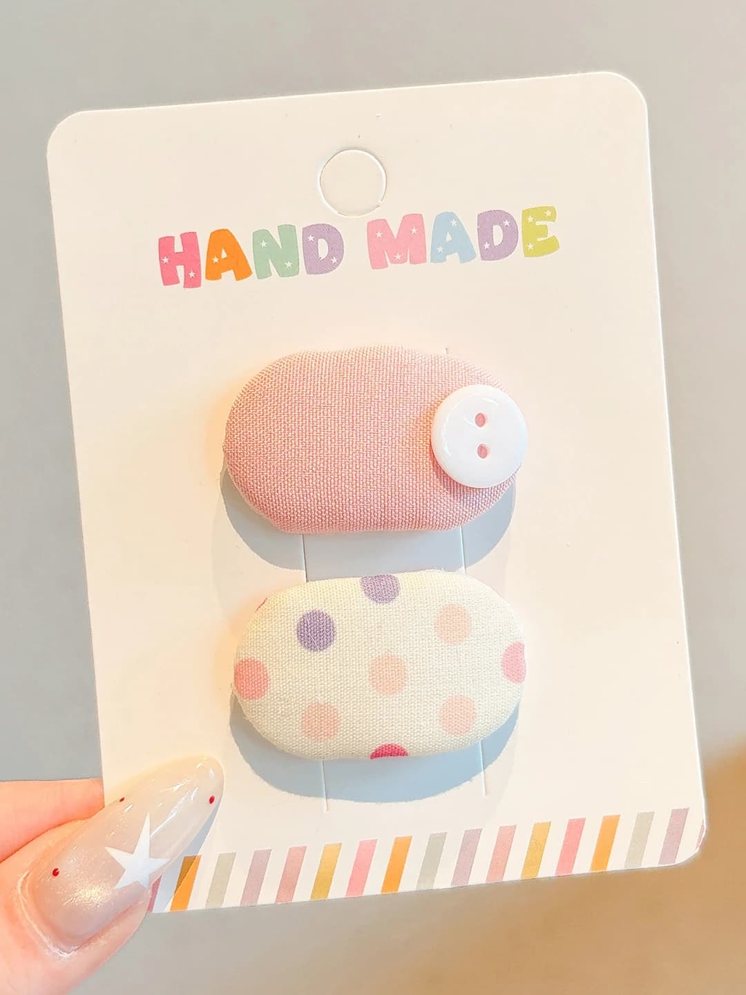 4# Pink + Multicolour polka dot, 3.5 cm