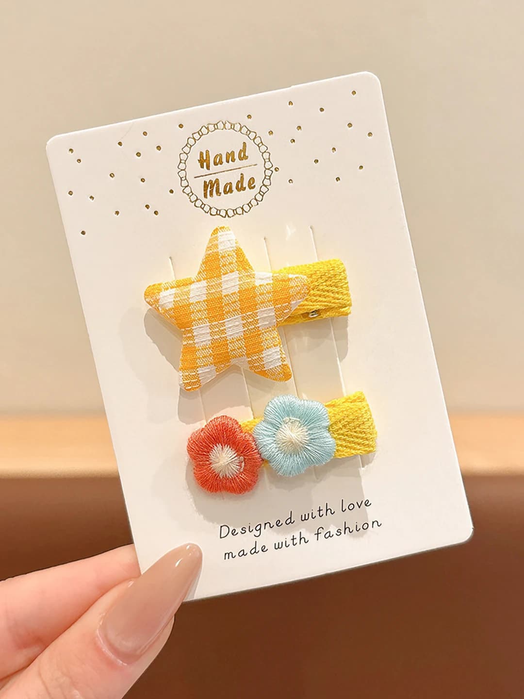 3# Mayda gulli soch qisqichi Sariq 2 dona ~3.8 cm