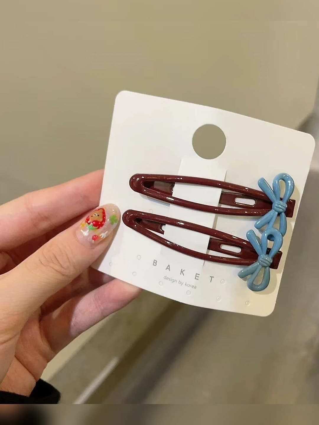 2# Sweet bow BB clip [2 blue] ~6 cm