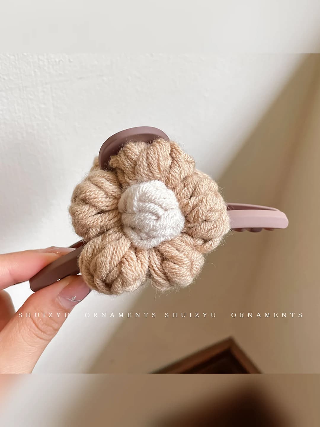 1# Coffee floral clip ~11 cm