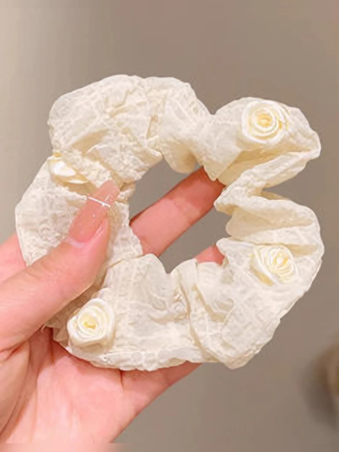 11# Beige floral 8 cm