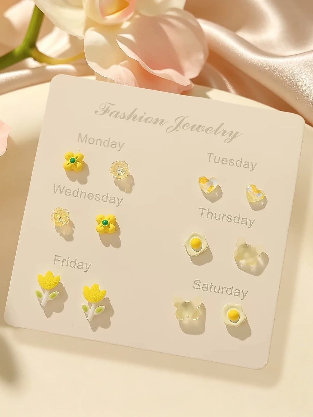 YE1424 yellow earring set