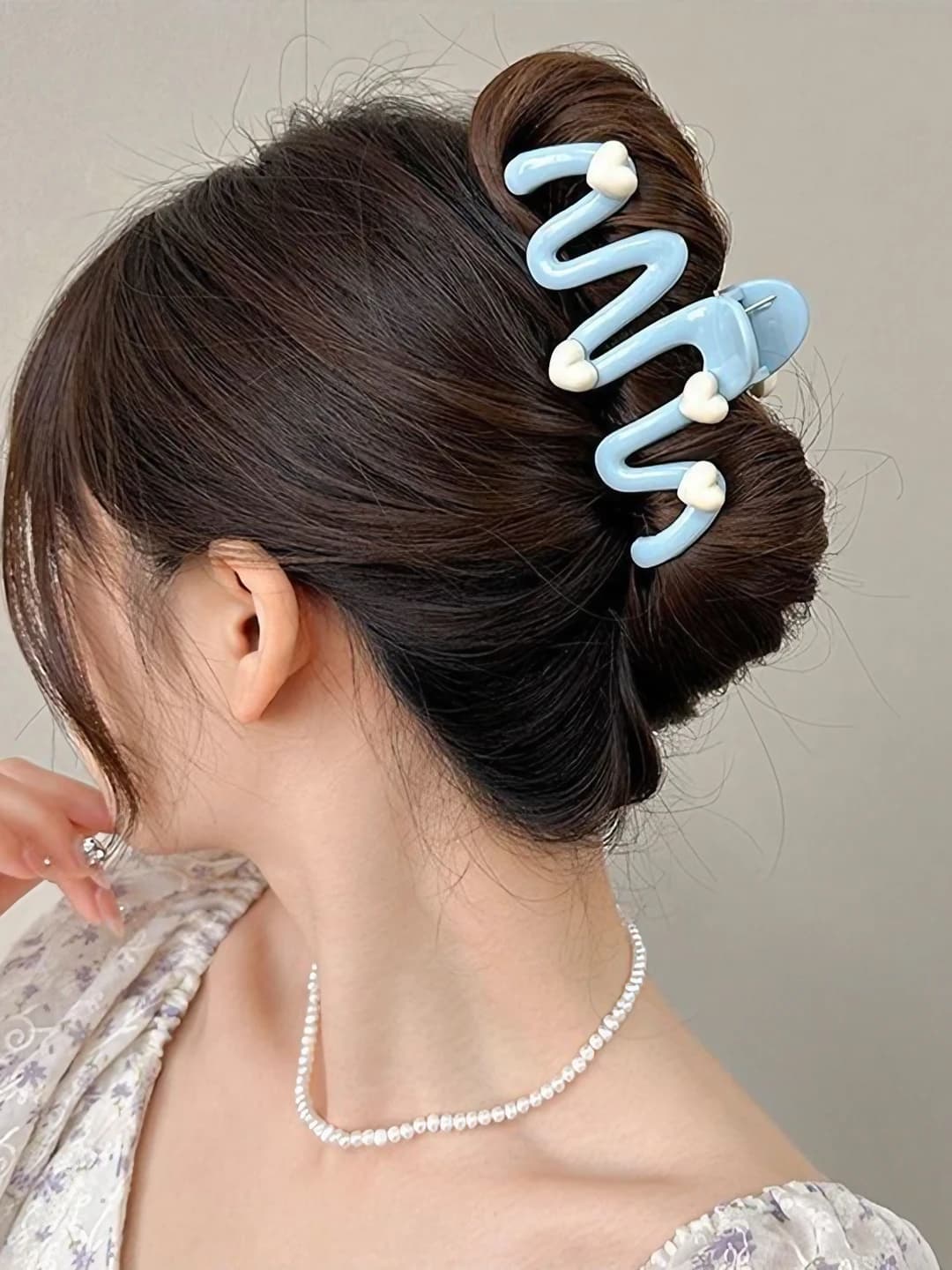 1# Blue heart wave clip 11 cm