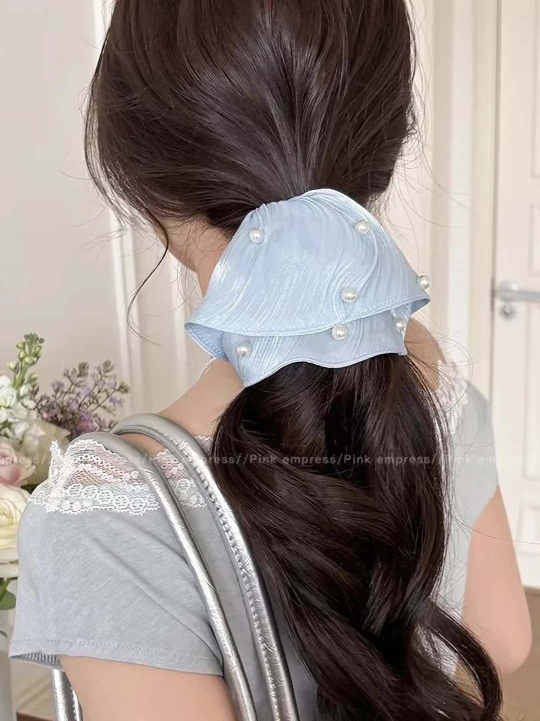 3# Blue pearl ruffle 20 cm