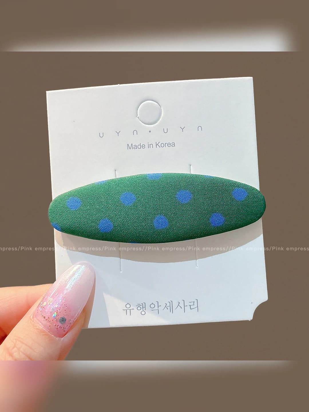3# Green Polka Dot bb Clip